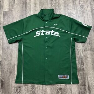 Vtg Nike Elite Michigan State Spartans Basketball Warm Up Shooting Jersey Shirt